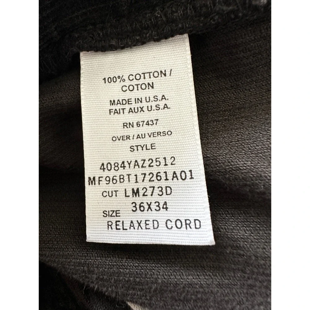 Polo Ralph Lauren Vintage Mens 36x34 Dark Brown Relaxed Corduroy Pants Preppy